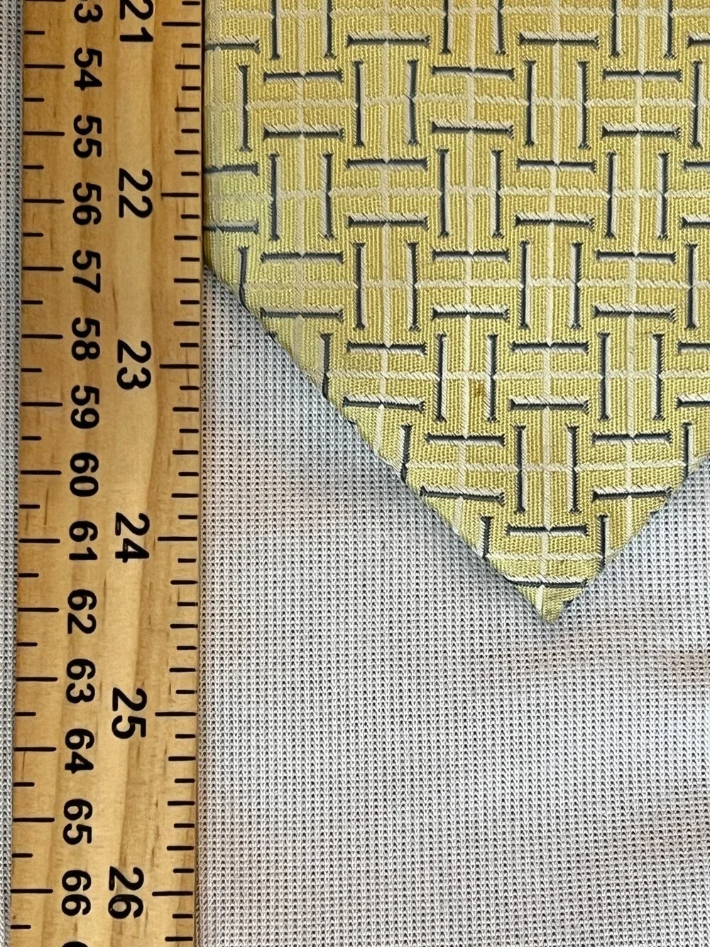 Giorgio Armani Neck Tie Mens One Size Yellow Silk Geometric Formal 4